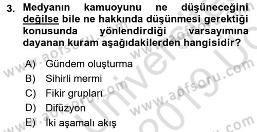 Halkla İlişkiler Dersi 2018 - 2019 Yılı 3 Ders Sınav Soruları 3. Soru