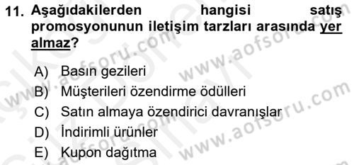 Halkla İlişkiler Dersi 2018 - 2019 Yılı (Final) Dönem Sonu Sınav Soruları 11. Soru