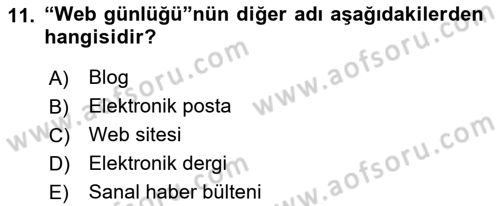 Halkla İlişkiler Dersi 2018 - 2019 Yılı Yaz Okulu Sınav Soruları 11. Soru