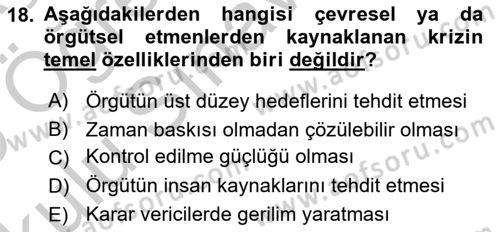 Halkla İlişkiler Dersi 2018 - 2019 Yılı Yaz Okulu Sınav Soruları 18. Soru