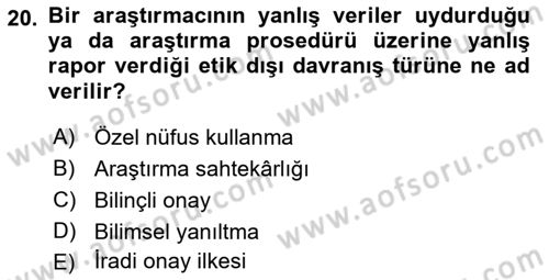 Halkla İlişkiler Dersi 2018 - 2019 Yılı Yaz Okulu Sınav Soruları 20. Soru