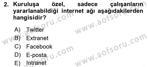 Halkla İlişkiler Dersi 2019 - 2020 Yılı (Final) Dönem Sonu Sınav Soruları 2. Soru