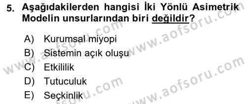 Halkla İlişkiler Dersi 2019 - 2020 Yılı (Final) Dönem Sonu Sınav Soruları 5. Soru
