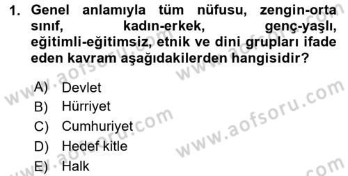 Halkla İlişkiler Dersi 2020 - 2021 Yılı Yaz Okulu Sınav Soruları 1. Soru