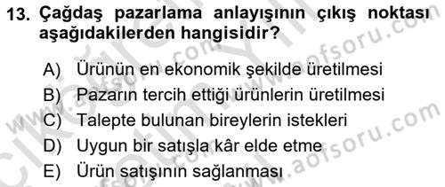 Halkla İlişkiler Dersi 2020 - 2021 Yılı Yaz Okulu Sınav Soruları 13. Soru