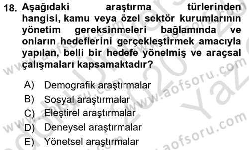 Halkla İlişkiler Dersi 2020 - 2021 Yılı Yaz Okulu Sınav Soruları 18. Soru
