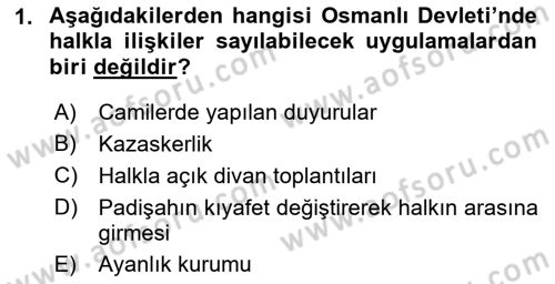 Halkla İlişkiler Dersi 2021 - 2022 Yılı (Vize) Ara Sınav Soruları 1. Soru