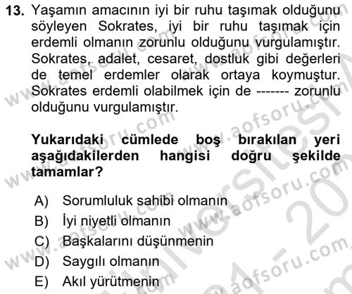 Halkla İlişkiler Dersi 2021 - 2022 Yılı (Final) Dönem Sonu Sınav Soruları 13. Soru