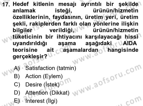 Halkla İlişkiler Dersi 2023 - 2024 Yılı (Vize) Ara Sınav Soruları 17. Soru