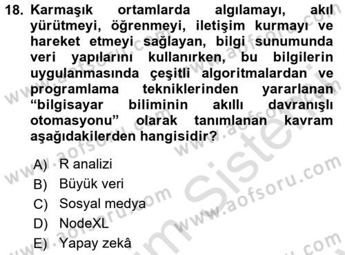 Halkla İlişkiler Dersi 2023 - 2024 Yılı (Final) Dönem Sonu Sınav Soruları 18. Soru