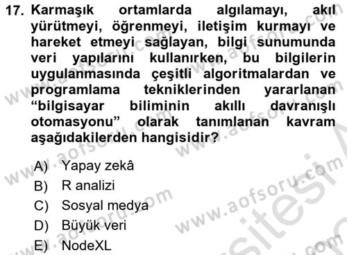 Halkla İlişkiler Dersi 2023 - 2024 Yılı Yaz Okulu Sınav Soruları 17. Soru