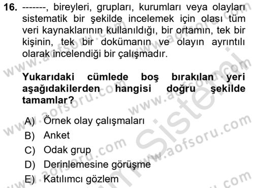Halkla İlişkiler Dersi 2024 - 2025 Yılı (Vize) Ara Sınav Soruları 16. Soru