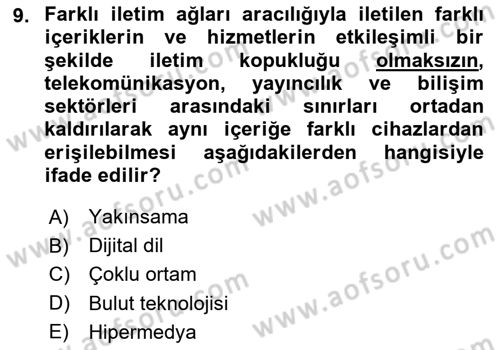 Halkla İlişkiler Dersi 2024 - 2025 Yılı (Final) Dönem Sonu Sınav Soruları 9. Soru