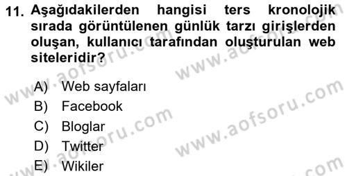 Halkla İlişkiler Dersi 2024 - 2025 Yılı Yaz Okulu Sınav Soruları 11. Soru