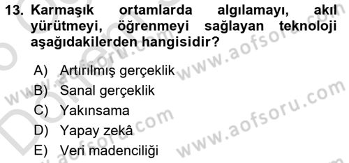 Halkla İlişkiler Dersi 2025 - 2026 Yılı (Final) Dönem Sonu Sınav Soruları 13. Soru