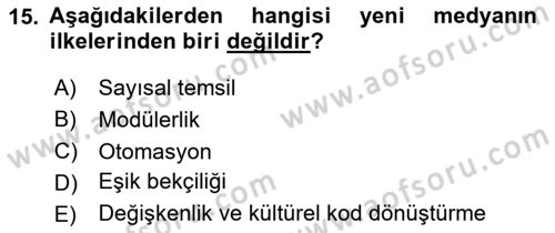 Halkla İlişkiler Dersi 2025 - 2026 Yılı (Final) Dönem Sonu Sınav Soruları 15. Soru