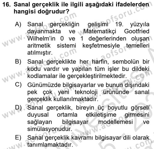 Halkla İlişkiler Dersi 2025 - 2026 Yılı (Final) Dönem Sonu Sınav Soruları 16. Soru