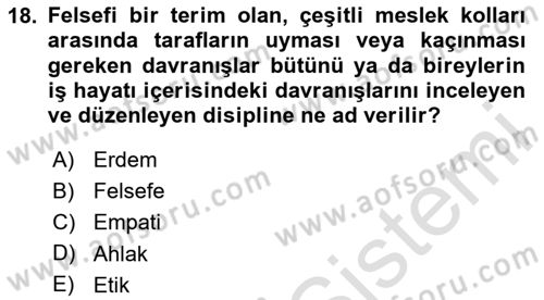 Halkla İlişkiler Dersi 2025 - 2026 Yılı (Final) Dönem Sonu Sınav Soruları 18. Soru