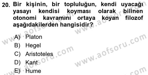 Halkla İlişkiler Dersi 2025 - 2026 Yılı (Final) Dönem Sonu Sınav Soruları 20. Soru