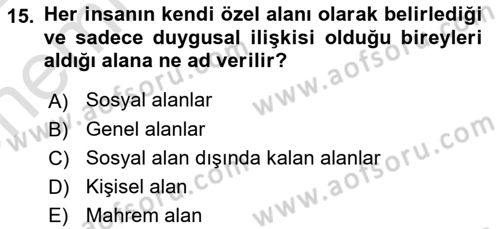 Halkla İlişkilerde Etkili İletişim Dersi 2021 - 2022 Yılı (Vize) Ara Sınav Soruları 15. Soru