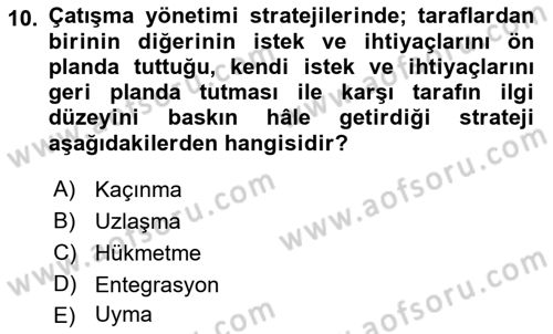 Halkla İlişkilerde Etkili İletişim Dersi 2021 - 2022 Yılı Yaz Okulu Sınav Soruları 10. Soru