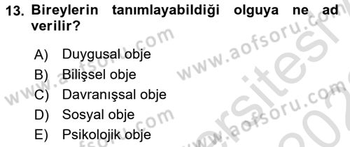 Halkla İlişkilerde Etkili İletişim Dersi 2021 - 2022 Yılı Yaz Okulu Sınav Soruları 13. Soru