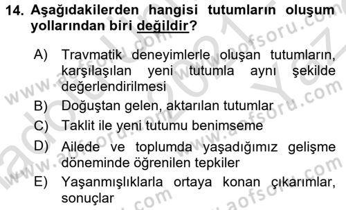 Halkla İlişkilerde Etkili İletişim Dersi 2021 - 2022 Yılı Yaz Okulu Sınav Soruları 14. Soru