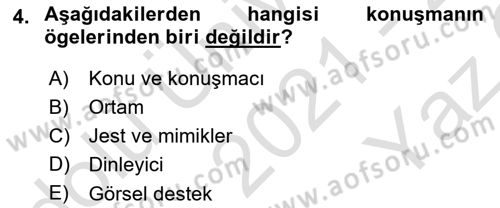 Halkla İlişkilerde Etkili İletişim Dersi 2021 - 2022 Yılı Yaz Okulu Sınav Soruları 4. Soru