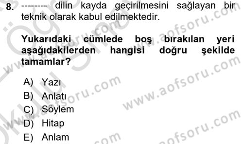 Halkla İlişkilerde Etkili İletişim Dersi 2021 - 2022 Yılı Yaz Okulu Sınav Soruları 8. Soru