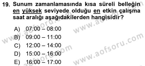 Halkla İlişkilerde Etkili İletişim Dersi 2022 - 2023 Yılı Yaz Okulu Sınav Soruları 19. Soru
