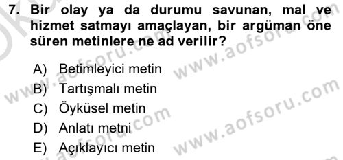 Halkla İlişkilerde Etkili İletişim Dersi 2022 - 2023 Yılı Yaz Okulu Sınav Soruları 7. Soru