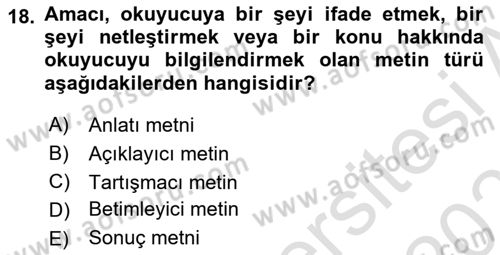 Halkla İlişkilerde Etkili İletişim Dersi 2023 - 2024 Yılı (Vize) Ara Sınav Soruları 18. Soru