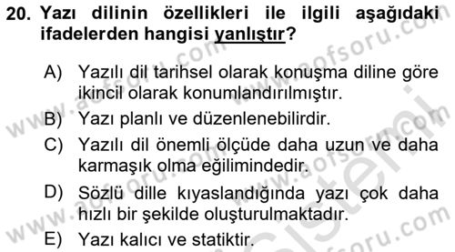 Halkla İlişkilerde Etkili İletişim Dersi 2023 - 2024 Yılı (Vize) Ara Sınav Soruları 20. Soru