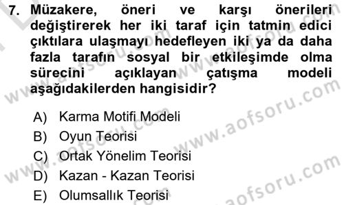 Halkla İlişkilerde Etkili İletişim Dersi 2023 - 2024 Yılı (Final) Dönem Sonu Sınav Soruları 7. Soru