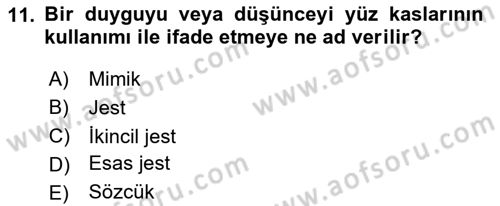 Halkla İlişkilerde Etkili İletişim Dersi 2024 - 2025 Yılı (Vize) Ara Sınav Soruları 11. Soru