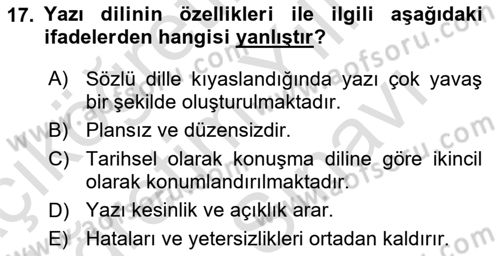 Halkla İlişkilerde Etkili İletişim Dersi 2024 - 2025 Yılı (Vize) Ara Sınav Soruları 17. Soru