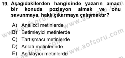 Halkla İlişkilerde Etkili İletişim Dersi 2024 - 2025 Yılı (Vize) Ara Sınav Soruları 19. Soru