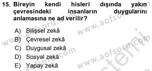 Halkla İlişkilerde Etkili İletişim Dersi 2024 - 2025 Yılı (Final) Dönem Sonu Sınav Soruları 15. Soru
