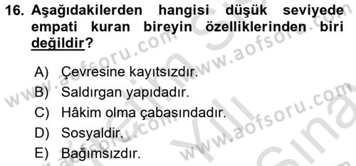Halkla İlişkilerde Etkili İletişim Dersi 2024 - 2025 Yılı (Final) Dönem Sonu Sınav Soruları 16. Soru