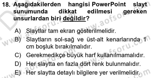 Halkla İlişkilerde Etkili İletişim Dersi 2024 - 2025 Yılı (Final) Dönem Sonu Sınav Soruları 18. Soru