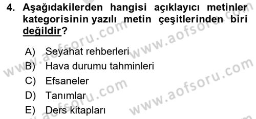 Halkla İlişkilerde Etkili İletişim Dersi 2024 - 2025 Yılı (Final) Dönem Sonu Sınav Soruları 4. Soru