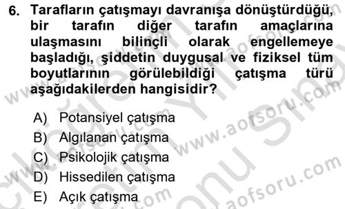Halkla İlişkilerde Etkili İletişim Dersi 2024 - 2025 Yılı (Final) Dönem Sonu Sınav Soruları 6. Soru