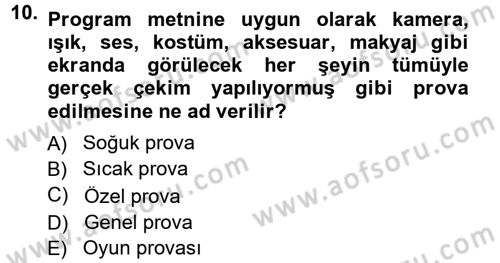 Halkla İlişkiler Uygulama Teknikleri Dersi 2012 - 2013 Yılı (Final) Dönem Sonu Sınav Soruları 10. Soru