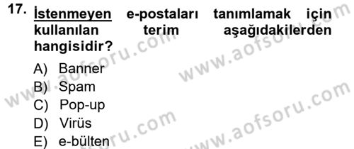 Halkla İlişkiler Uygulama Teknikleri Dersi 2012 - 2013 Yılı (Final) Dönem Sonu Sınav Soruları 17. Soru