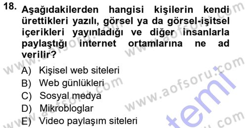 Halkla İlişkiler Uygulama Teknikleri Dersi 2012 - 2013 Yılı (Final) Dönem Sonu Sınav Soruları 18. Soru