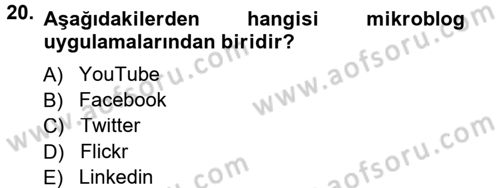 Halkla İlişkiler Uygulama Teknikleri Dersi 2012 - 2013 Yılı (Final) Dönem Sonu Sınav Soruları 20. Soru