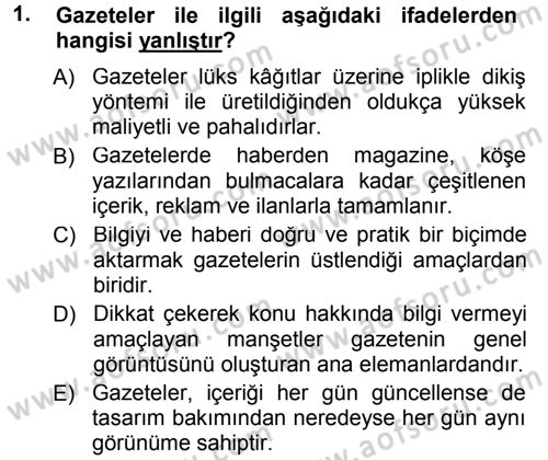 Halkla İlişkiler Uygulama Teknikleri Dersi 2013 - 2014 Yılı Tek Ders Sınav Soruları 1. Soru
