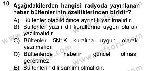 Halkla İlişkiler Uygulama Teknikleri Dersi 2013 - 2014 Yılı Tek Ders Sınav Soruları 10. Soru