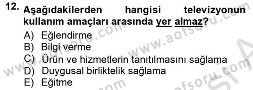 Halkla İlişkiler Uygulama Teknikleri Dersi 2013 - 2014 Yılı Tek Ders Sınav Soruları 12. Soru