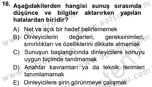 Halkla İlişkiler Uygulama Teknikleri Dersi 2013 - 2014 Yılı Tek Ders Sınav Soruları 16. Soru